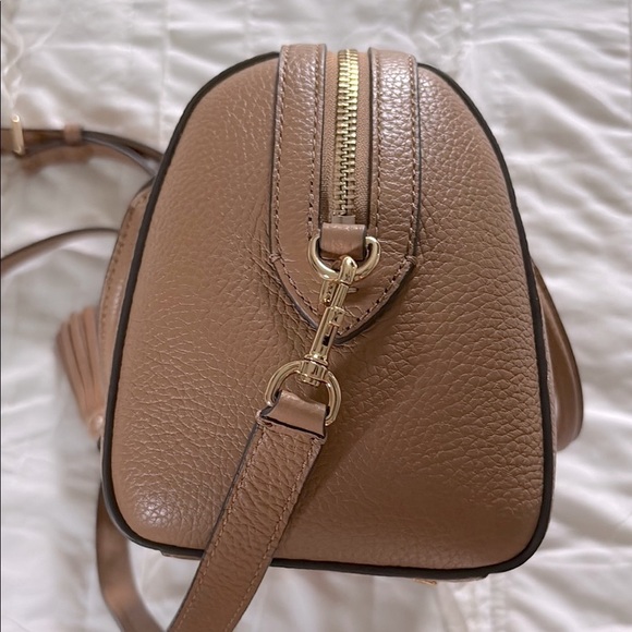 Brown Leather Handbag with Tassel